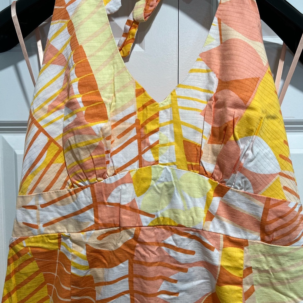 Tori Richard Yellow, Orange & Coral Printed Dress - Picture 3 of 5